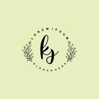 KS Initial beauty floral logo template vector