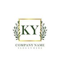 KY Initial beauty floral logo template vector