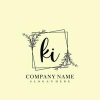 KI Initial beauty floral logo template vector