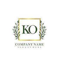 KO Initial beauty floral logo template vector