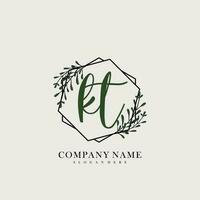 KT Initial beauty floral logo template vector