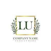 LU Initial beauty floral logo template vector