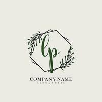 LP Initial beauty floral logo template vector