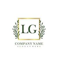 LG Initial beauty floral logo template vector