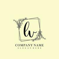 LV Initial beauty floral logo template vector