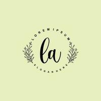 LA Initial beauty floral logo template vector