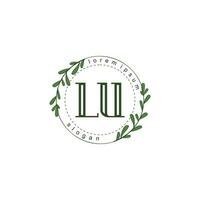 LU Initial beauty floral logo template vector