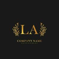 LA Initial beauty floral logo template vector