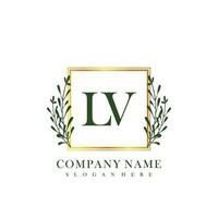 LV Initial beauty floral logo template vector