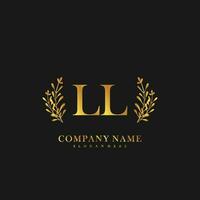 LL Initial beauty floral logo template vector