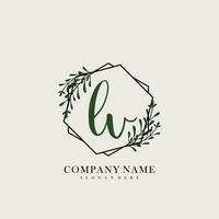 LV Initial beauty floral logo template vector