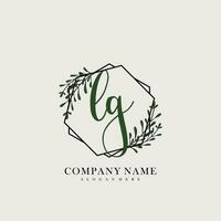 LG Initial beauty floral logo template vector