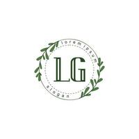 LG Initial beauty floral logo template vector