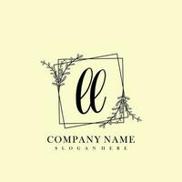 LL Initial beauty floral logo template vector