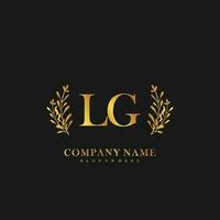 LG Initial beauty floral logo template vector