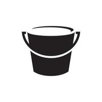 Bucket icon in flat style. Bucket vector illustration on white isolated background.