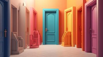 colorful door in trending color palette with photo