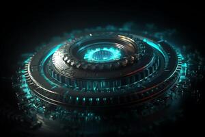 Abstract technology background technology concept gear wheel big data concept 3d illustration 3d rendering. photo