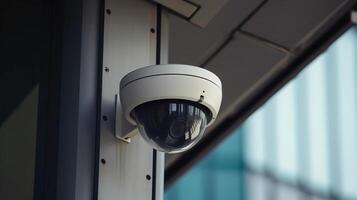 Security camera on advanced building. Able understanding cameras. Creative resource, photo