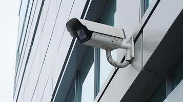 Security camera on advanced building. Able understanding cameras. Creative resource, photo