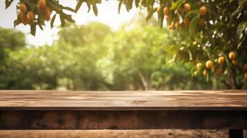 Cleanse wooden table specific of time as of late mango tree establishment. Creative resource, photo