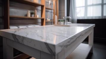 limpiar mármol mejor mesa con nublado Area de aseo dentro partes partes partes establecimiento. creativo recurso, ai generado foto
