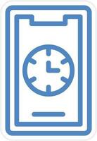 Mobile Clock Vector Icon Style