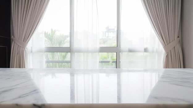 The foundation of an cleanse living room inside parts parts with window window embellishments is clouded behind an cleanse white marble stone tabletop. Creative resource, photo