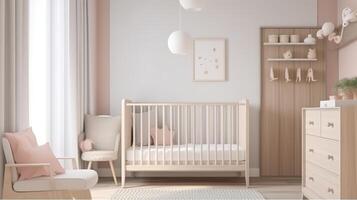 Show day facilitate nursery room in scandinavian shape. Creative resource, photo