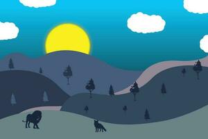 Nature and hill Illustration vector