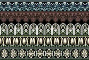 Set 5 Botanical floral Seamless. Background Seamless Pattern Geometric Ethnic pattern design for background, carpet, wallpaper, clothing, wrapping, Batik, fabric, printing textile illustration. vector