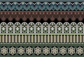 conjunto 5 5 botánico floral sin costura. antecedentes sin costura modelo geométrico étnico modelo diseño para fondo, alfombra, fondo de pantalla, ropa, envase, batik, tela, impresión textil ilustración. vector