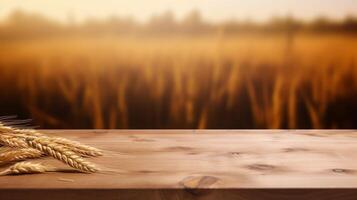 Cleanse wooden table a number of of time as of late brilliant ears of wheat foundation. Creative resource, photo