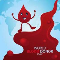 mundo sangre donante día ilustración para social medios de comunicación enviar y bandera vector