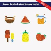 Set of fruits and vegetables. vector