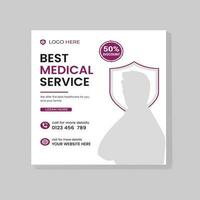 Best Medical services  social media post template vector