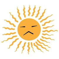 Cute sun annoyed ,good for graphic design resources, posters, prints, stickers, pamflets, banners, decoration, and more vector