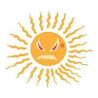 Angry Cute Sun ,good for graphic design resources, posters, prints, stickers, pamflets, banners, decoration, and more vector