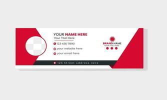 Email footer template. Modern and minimalist email signature vector