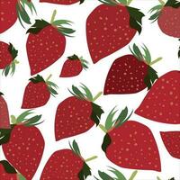 Title seamless pattern with strawberries flat design vector