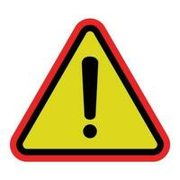 Hazard warning attention sign with exclamation mark symbol red black and yellow vector