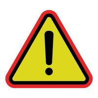Hazard warning attention sign with exclamation mark symbol red black and yellow vector