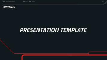 Presentation black and red customizable presentation template vector