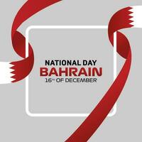 Bahrain national day celebration greeting social media post. Vector of national day flaying Bahrain flag. Translation Bahrain national day