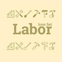 potenciando el personal labor icono conjunto vector