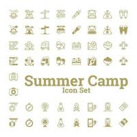 verano divertido icono conjunto para campamentos vector
