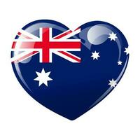 australiano bandera en el forma de un corazón. corazón con el bandera de Australia. 3d ilustración, vector