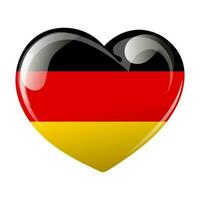 Flag of Germany in the shape of a heart. Heart with the flag of Germany. 3d illustration, vector