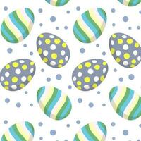 Seamless pattern, Easter eggs on a white background. Festive background, print, textile, wallpaper, vector