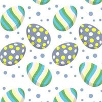 Seamless pattern, Easter eggs on a white background. Festive background, print, textile, wallpaper, vector